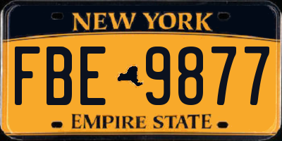 NY license plate FBE9877