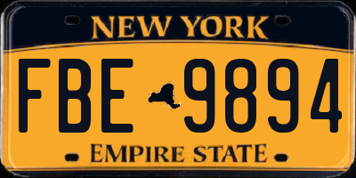 NY license plate FBE9894