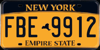 NY license plate FBE9912