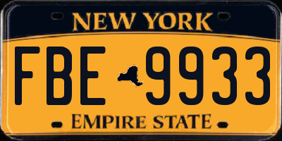 NY license plate FBE9933