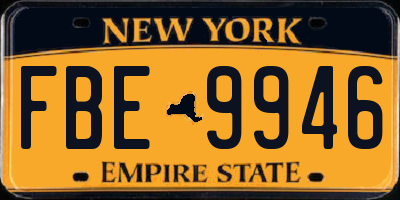 NY license plate FBE9946