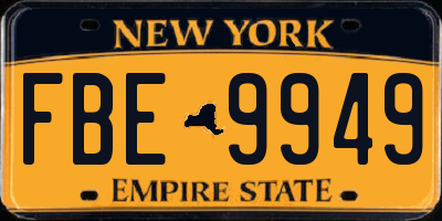 NY license plate FBE9949