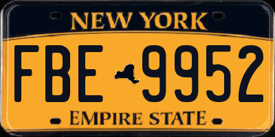 NY license plate FBE9952
