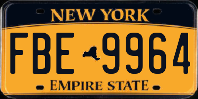 NY license plate FBE9964
