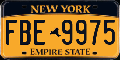 NY license plate FBE9975