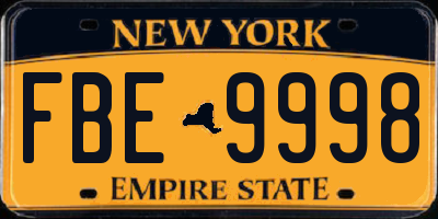 NY license plate FBE9998