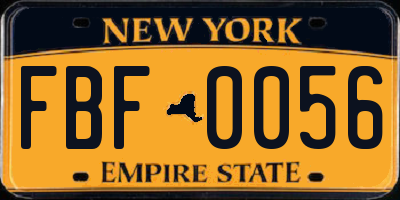 NY license plate FBF0056