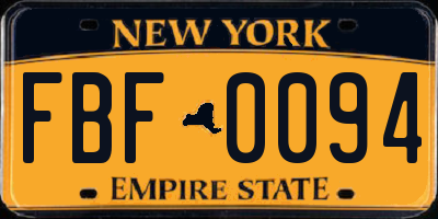 NY license plate FBF0094