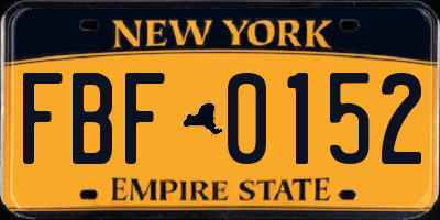 NY license plate FBF0152