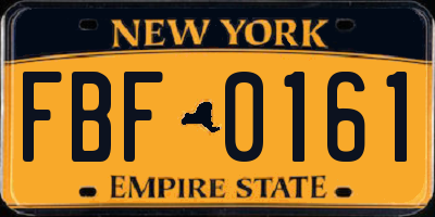 NY license plate FBF0161