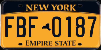NY license plate FBF0187