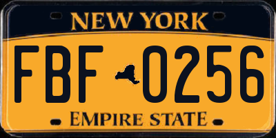 NY license plate FBF0256