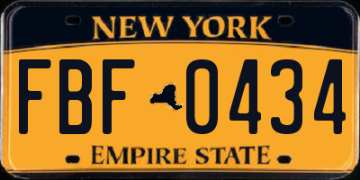 NY license plate FBF0434