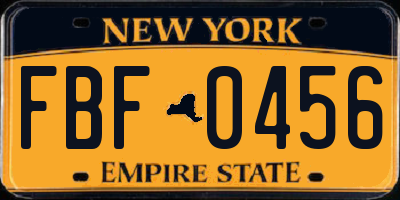 NY license plate FBF0456