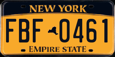 NY license plate FBF0461