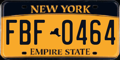NY license plate FBF0464