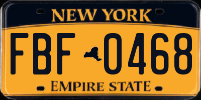NY license plate FBF0468