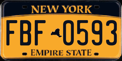 NY license plate FBF0593