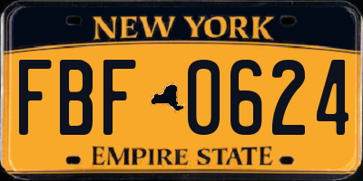 NY license plate FBF0624