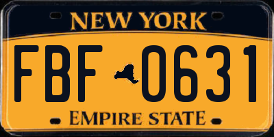 NY license plate FBF0631