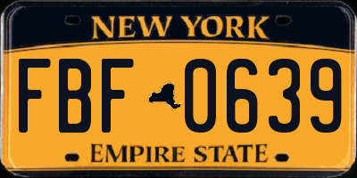 NY license plate FBF0639