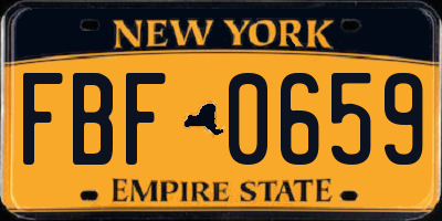 NY license plate FBF0659