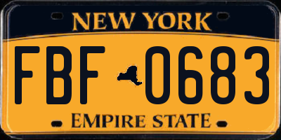 NY license plate FBF0683