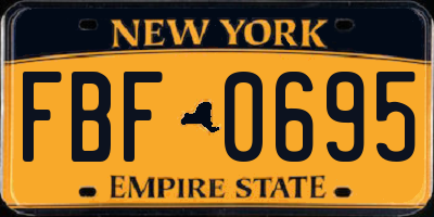 NY license plate FBF0695