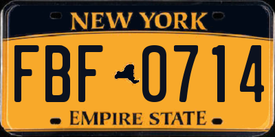 NY license plate FBF0714