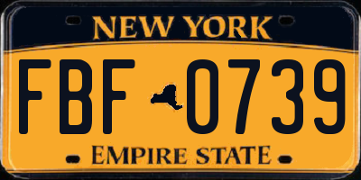 NY license plate FBF0739