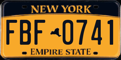 NY license plate FBF0741