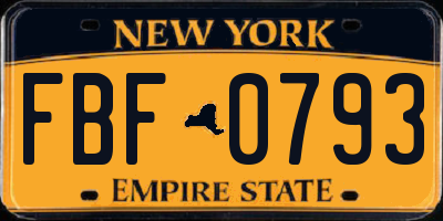 NY license plate FBF0793