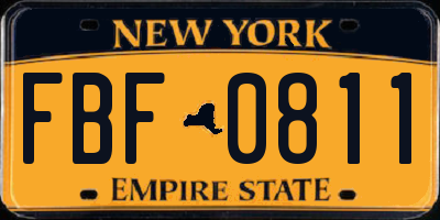 NY license plate FBF0811