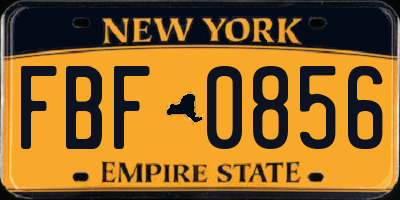 NY license plate FBF0856