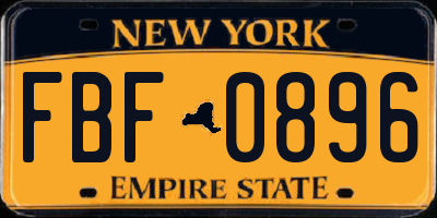 NY license plate FBF0896