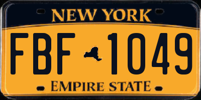 NY license plate FBF1049