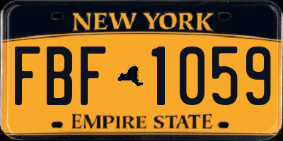 NY license plate FBF1059