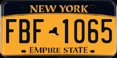 NY license plate FBF1065