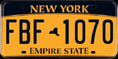 NY license plate FBF1070