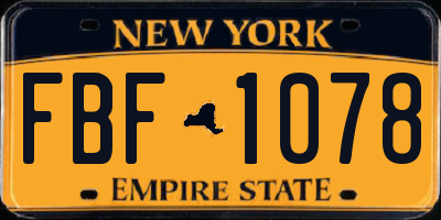 NY license plate FBF1078