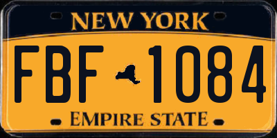 NY license plate FBF1084