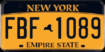 NY license plate FBF1089