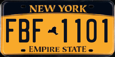 NY license plate FBF1101