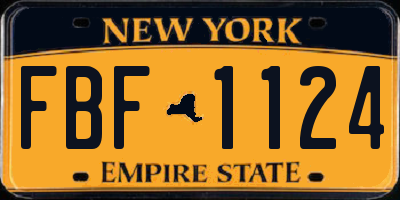 NY license plate FBF1124