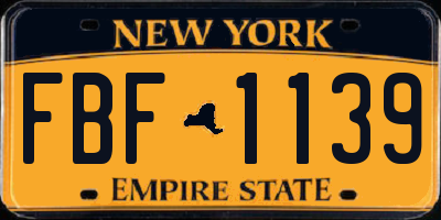 NY license plate FBF1139
