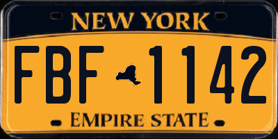 NY license plate FBF1142