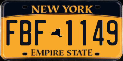 NY license plate FBF1149