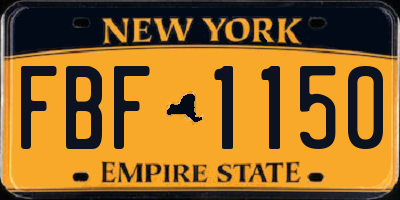 NY license plate FBF1150