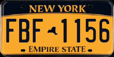 NY license plate FBF1156