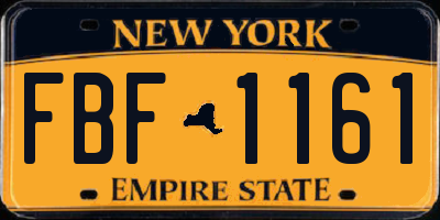 NY license plate FBF1161